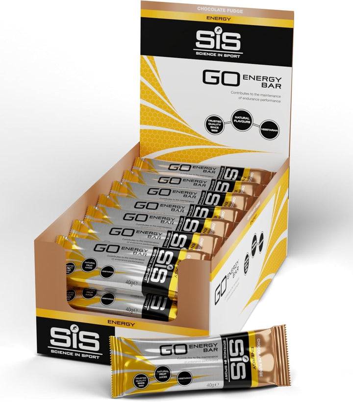 SIS Go Energy Bar, High Carb, Fruit Infused Energy Bar, Chocolate Fudge Flavour (30 Packs)