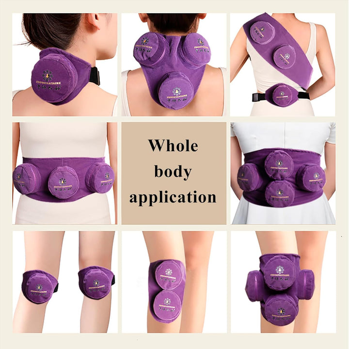 Smokeless Moxibustion Box Include 4 Boxes Portable Moxibustion Box Rotary Temperature Regulating Cover Smoke Proof and Scald Proof Where Is the Pain, Where Is the Moxibustion (4 Holes)