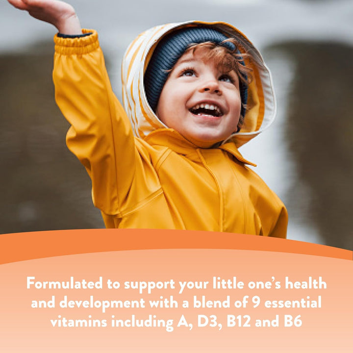 50Ml Multi-Vitamin Drops for Children, 9 Vitamins to Support Growth & Immune Health - Sugar Free, Vegan, Gluten Free - Add to Food and Drink - for Children 3 Months to 5, Dropper Included