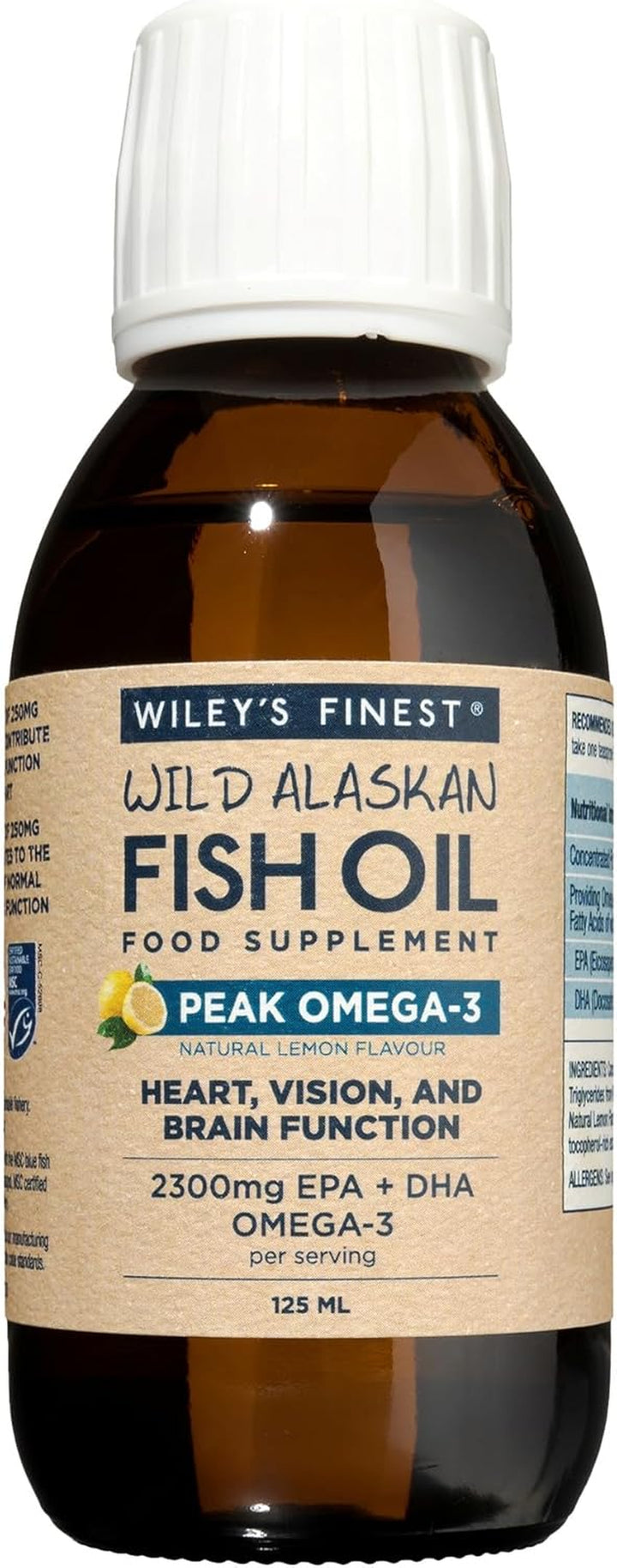 Wild Alaskan Fish Oil Peak Omega-3 Liquid Supplement - 2300Mg EPA and DHA Omega-3S - Lemon Flavor - 8.45 Oz (50 Servings)