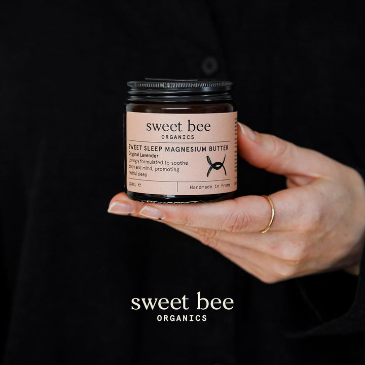 Sweet Bee Magnesium Butter - Soothing Magnesium for Sleep & Relaxation with Shea Butter - Moisturizing Magnesium Balm for Muscle Recovery - Nourishing Magnesium Cream for Sleep - Lavender 120Ml