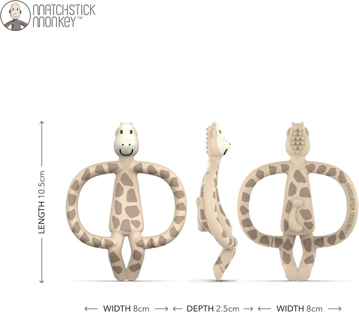 , Antimicrobial Silicone Teether & Gel Applicator, Easy to Grip, BPA Free, 3 Months Old+, 11 Cm, Gigi Giraffe, Pack of 1