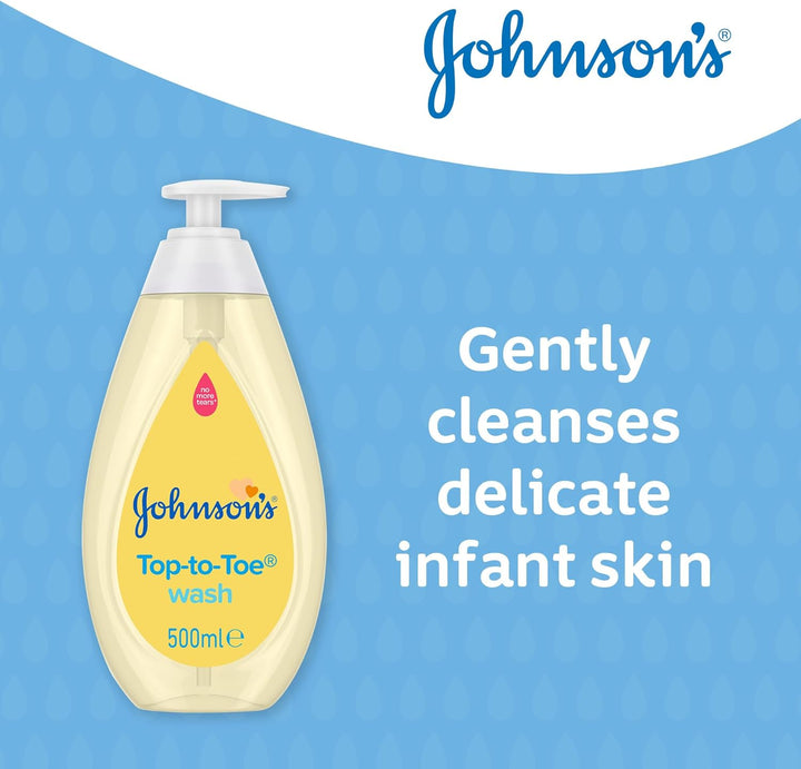Top to Toe Wash (1 X 500 Ml), Gentle & Mild Head to Toe Wash for Newborn Care, Newborn Essentials No More Tears, Suitable for Babies First Bath, Kids and Adults