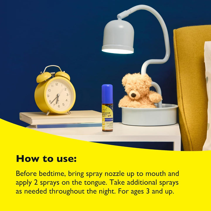 Kids Calm Nights Spray, Flower Essences, to Support Your Child and Promote a Calming Bedtime Routine, Alcohol Free, Spray onto Your Tongue