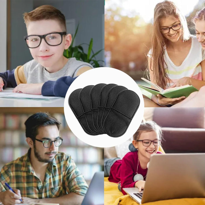 Eye Patches for Glasses - 6Pcs Non-Woven Fabric Large Size Eye Patch,Eyepatch for Glasses Treat Lazy Eye Amblyopia Strabismus for Left & Right Eyes,Professional Medical Eye Patches (Black)