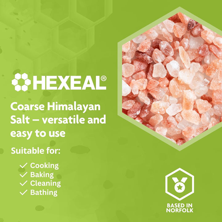Himalayan Pink Salt 2Kg – 2Kg Bag of Coarse, Food Grade Salt – Suitable for Seasoning & Cooking – 100% Natural Salts for Soothing Baths, Beauty & Cosmetics