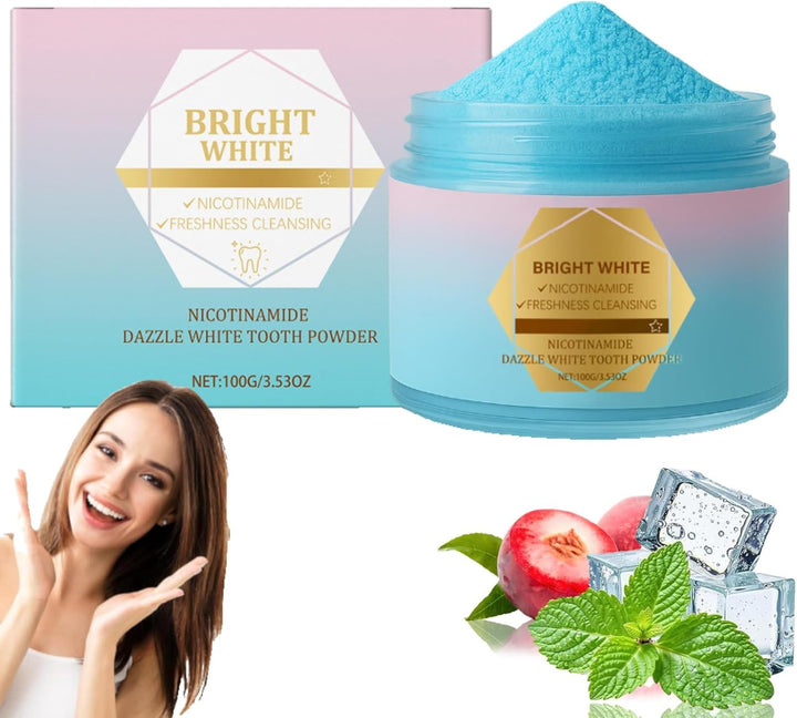 Niacinamide Whitening Tooth Powder,Whitening Toothpaste Booster Powder,Natural Deep Cleaning Teeth Powders,Fresh Breath and Remove Stains