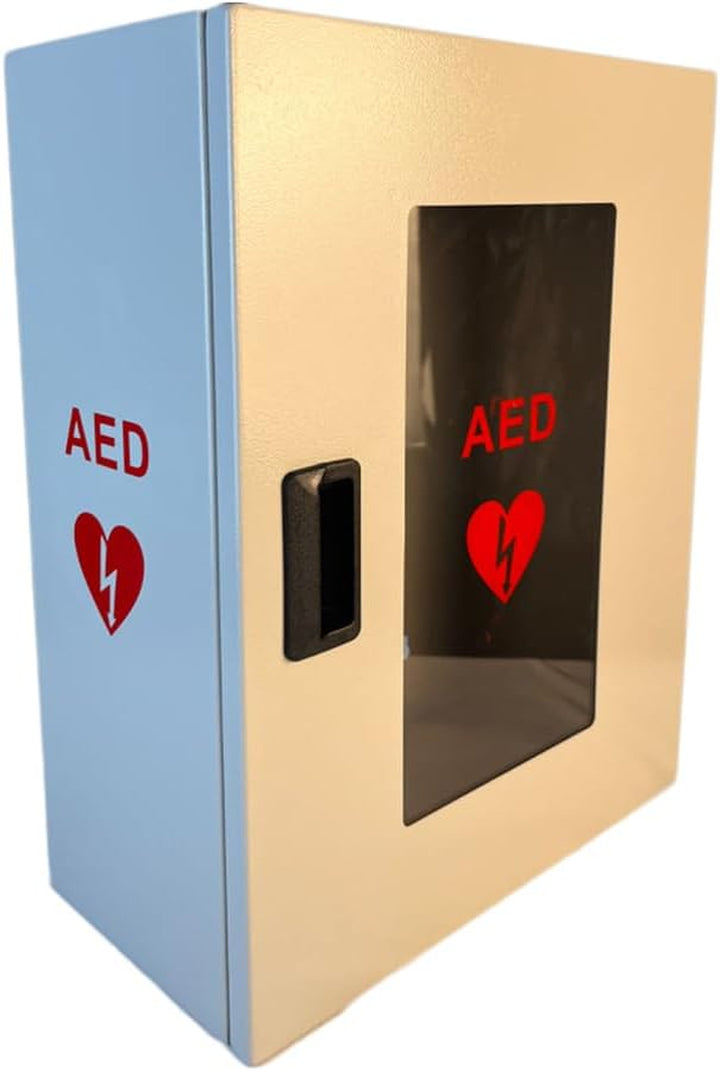 Universal Defibrillator Cabinet with No Alarm - AED Cabinet Wall-Mounted - Outdoor or Indoor Wall Fixed AED Storage - First Aid - Mounted Aed-Defibrillator Enclosure - Public Access Box - No Key Lock