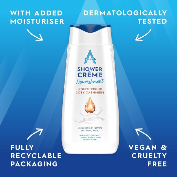 Shower Crème, Cosy Cashmere, Cleanses and Moisturises, Jasmine and Ylang Ylang Scented, 400Ml