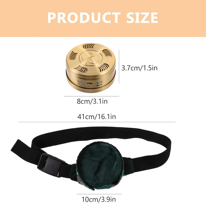 Moxibustion Box Set 2Pcs Velvet Smoke Filter Cover Copper Acupuncture Moxa Box for Full Body Use Traditional Chinese Therapy