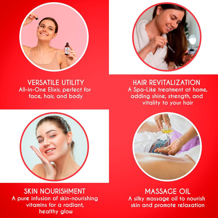 Kanzy Rosehip Oil for Face 120Ml Rosehip Oil Organic Cold Pressed Rose Hip Oil for Face 100% Pure Vegan Cruelty Free for Skin, Hair, Nails, and Body for Nourishment, Dryness, Fine Lines and Scars