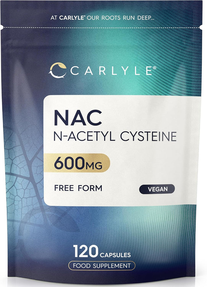 NAC Supplement N-Acetyl-Cysteine 600Mg | 120 Vegan Capsules of Nac N-Acetyl-Cysteine | Amino Acid Free Form Formula | by