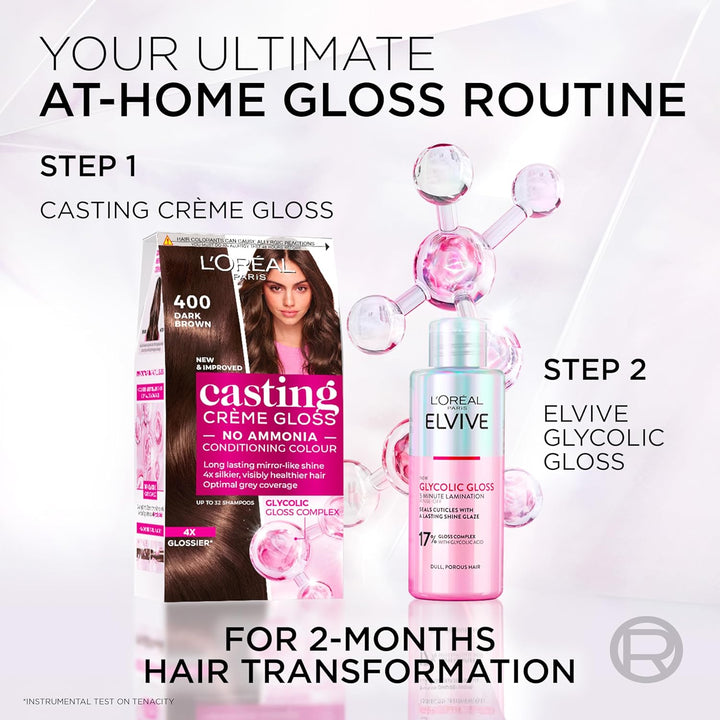 Casting Crème Gloss 600 Dark Blonde: This No-Ammonia, Semi-Permanent Hair Colour Lasts 32 Washes. Enjoy up to 3X Glossier, 4X Silkier, Visibly Healthier Hair with a Luminous Dark Blonde.