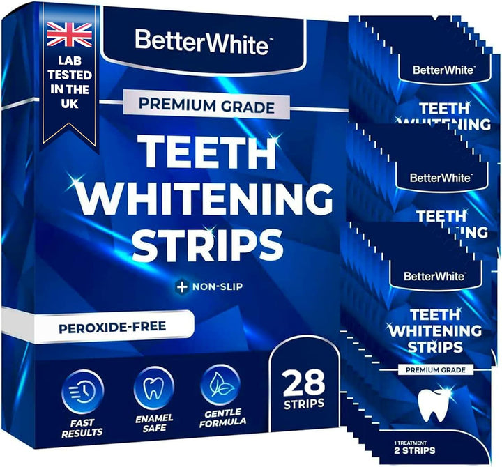 Professional Teeth Whitening Strips 7 Treatments - Enamel Safe - Non-Sensitive Formula - 14 Peroxide-Free Whitening Strips - Dentist Formulated Teeth Whitening Kit