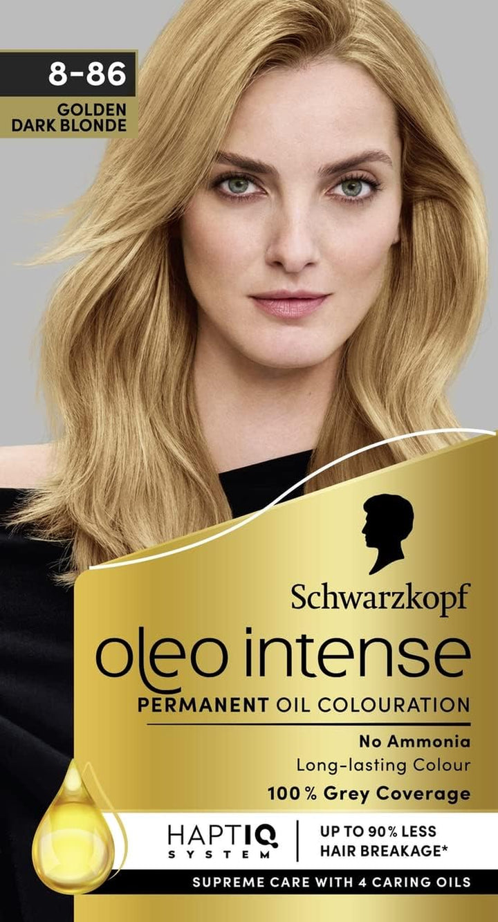 Oleo Intense Permanent Oil Colour 4-86 Chocolate Brown, 100% Grey Coverage, Conditioner with Haptiq System, Long-Lasting Colour, Ammonia Free Hair Dye