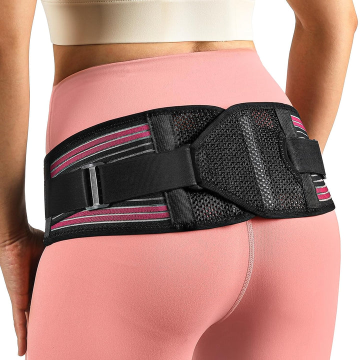 Sacroiliac Support Belt with X-Shape Enhancing Compression，360°Anti-Slip Lower Back Support for Women for Pelvic, Leg, Hip, SI Joints, Sciatic Pain Relief