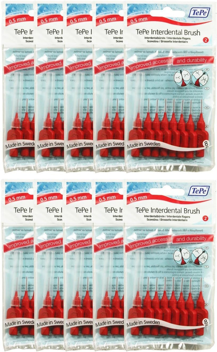 Interdental Brush, Original, Orange, 0.45Mm/Iso 1, 8Pcs, Teeth Cleaning Plaque Removal, Efficient Clean between Teeth, for Narrow Gaps