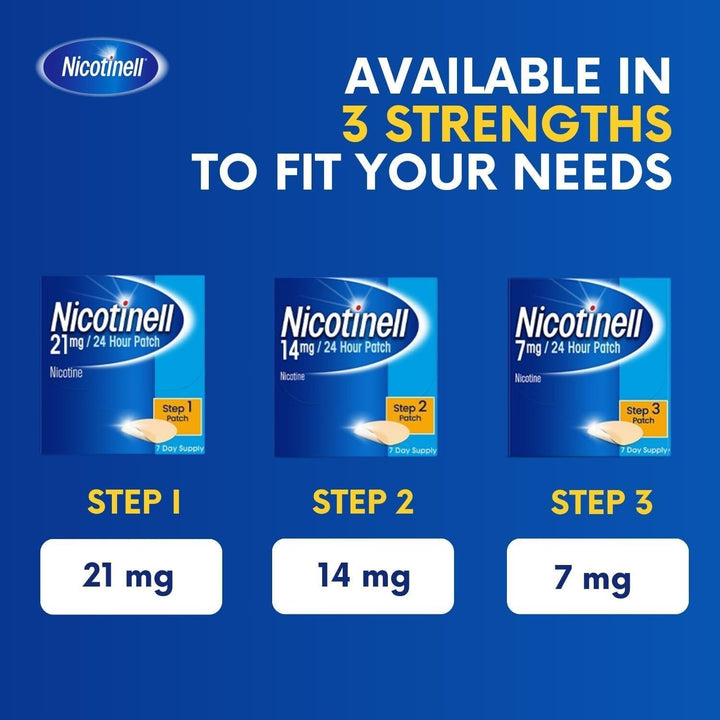 Nicotine 14Mg Patch (Pack of 7), Nicotine Patches, Stop Smoking Aid, 24H Craving Control, Step 2 for Moderate Smokers, Quit Smoking Aid