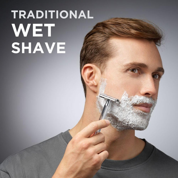 Double Edge Razor for Men, Barber'S Style Wet Shavers for a Close and Comfortable Shave, 1 Double-Sided Razor Handle plus 5 Blades Refills Pack