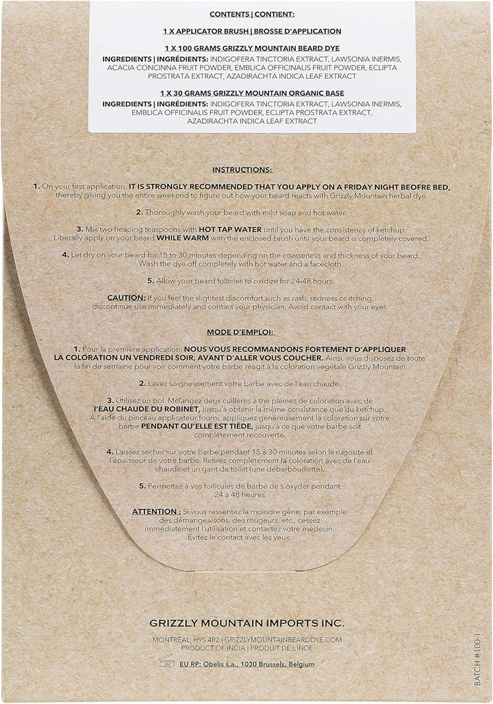 Organic & Natural Dark Brown Beard Dye