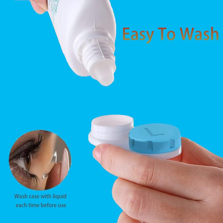 6 Packs Contact Lens Cases, Contact Lenses Holder Box with Left/Right Caps for Home Travel Outdoor