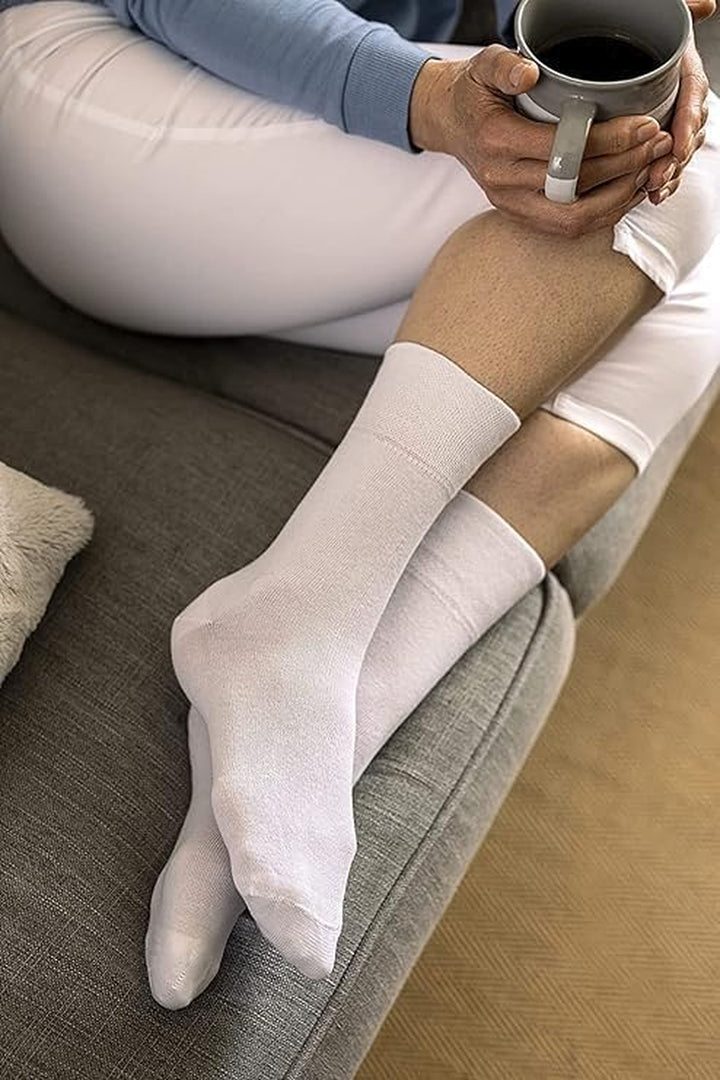 Diabetic Sock for Woman- Non Elastic Wide Honey Comb Top Soft Cuff Ankle Wide Grip Odema Friendly Non Binding Circulatory for Swollen Feet Legs Size 4-7