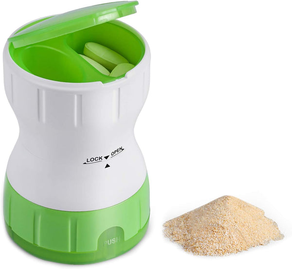 Pill Crusher Grinder - Crushes Small or Large Pills Tablets Vitamins to Fine Powder - for Family Kids Pets
