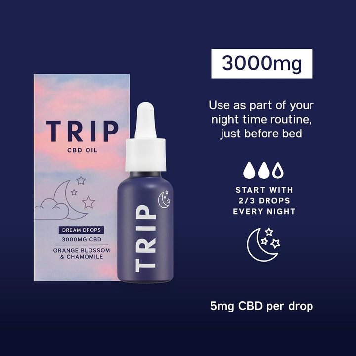 CBD Oil 3000Mg (High Strength), Dream Drops, Vegan, 100% Natural, Flavoured CBD Oil Blended with MCT Coconut Oil - 30ML