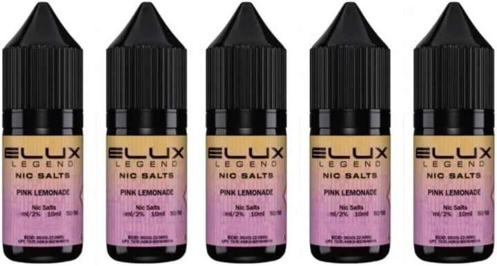 5X Eluxlegend Nic Salt | 5 X10 Ml | Smooth Inhale | Aromatic Clouds | No Nicotine | Pack of 5 (Strawberyraspberrycherry 20)