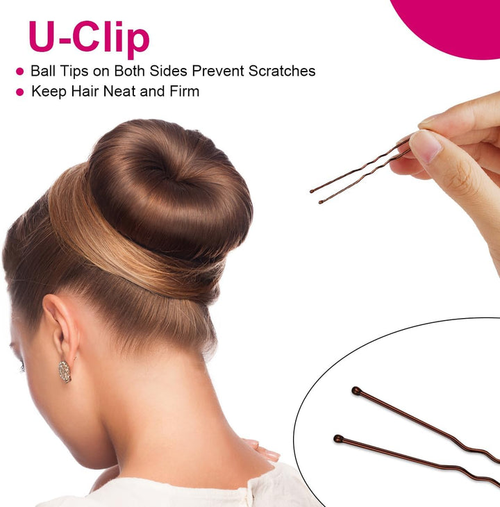 Hair Donut Bun Maker Set, 4 Pcs Ring Style Donut Bun Shaper with 30 Hair Pins, Blonde Chignon Doughnut Bun Hair Accessories for Girls Kids Women DIY Chignon Hair Styles