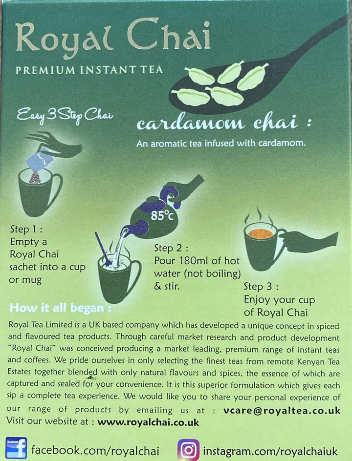 | Elaichi Chai Unsweetened | 10 Single Serving Sachets | Premium Instant Tea