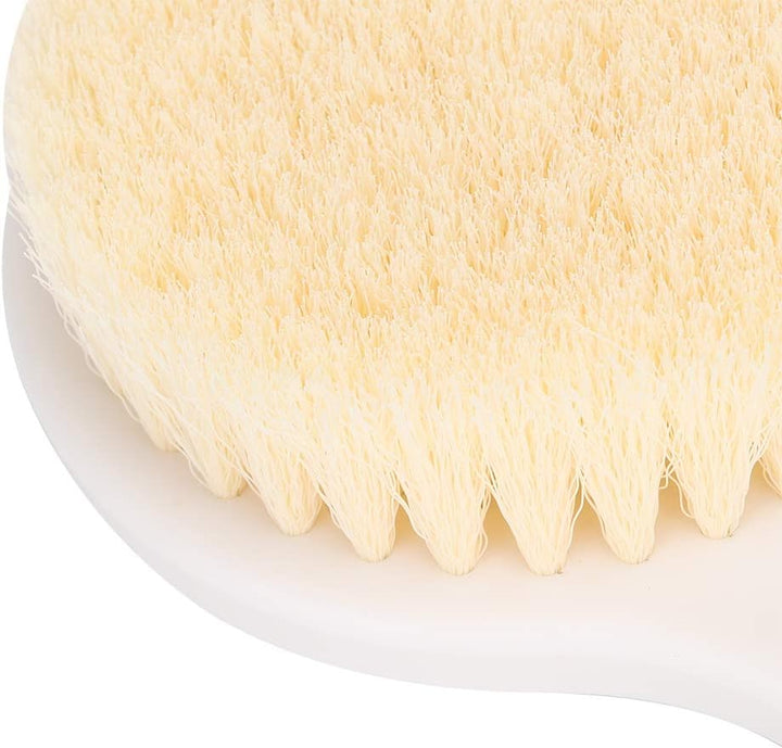 Long Handle Soft Hair Bath Brush for Deep, Exfoliating Body Scrubber & Shower Brush – Ergonomic Design for Comfort and Ease (White)