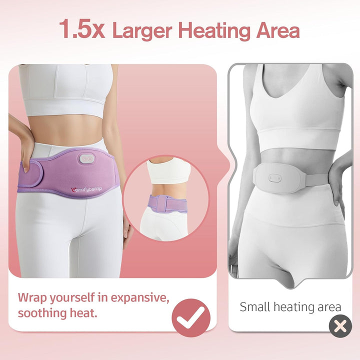 Portable Belly and Back Heat Pad for Period Cramps Pain Relief, Cordless Dual-Zone Menstrual Abdomen Waist Belt, with 5000Mah Battery, 3 Timer 3 Heat, Best Gifts for Women Girls(No Massage)