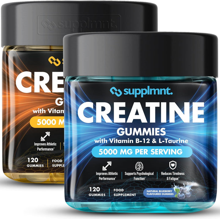 Creatine Gummies 5000Mg Lab-Tested 120Ct Max Strength Muscle Growth/Recovery Supplements for Men & Women Creatine Monohydrate B12 & L-Taurine Vegan Gym Pre Workout Gummies, (Blueberry)