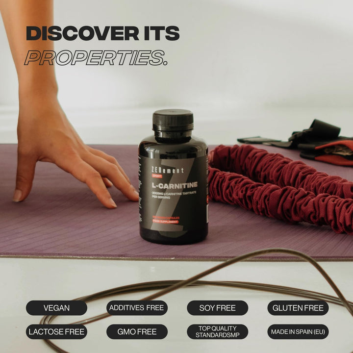 L-Carnitine 3000 Mg – 180 High-Dosage Capsules – for an Active Lifestyle – Vegan Capsules, Free from Gluten, Lactose & Soy – Sports Supplement –