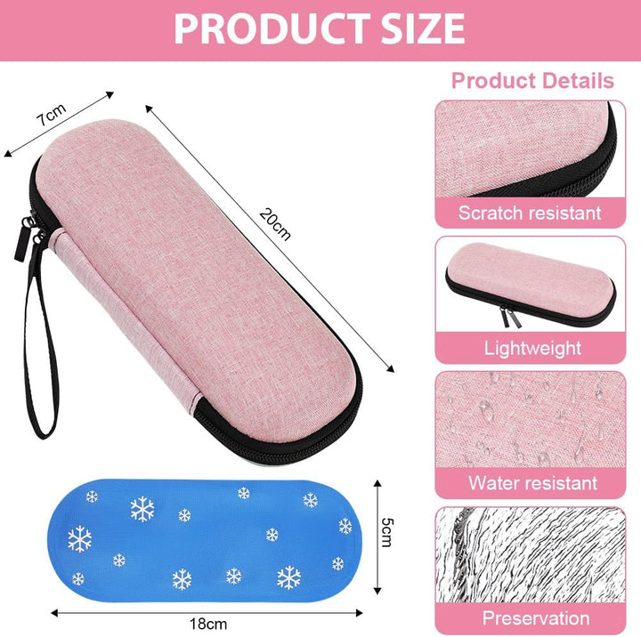 Insulin Cooler Travel Case, Medicine Cooler for Travel Insulin Case with 2 Ice Pack, Diabetic Supplies Insulin Pen Case, Diabetic Small Storage Travel Pack, Portable Insulin Travel Case