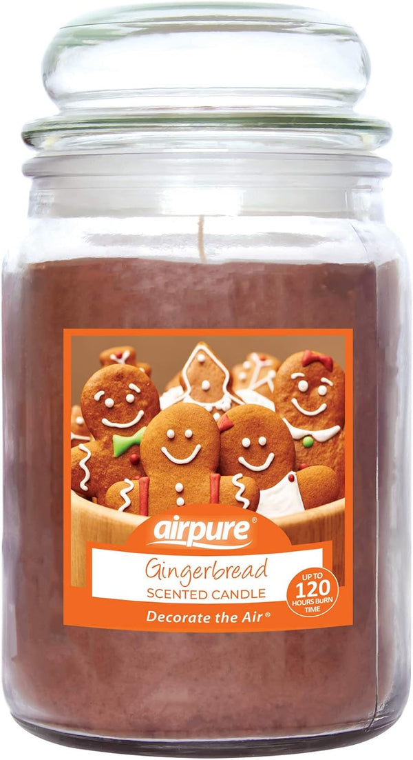 - Large Candle Scented, Gingerbread Fragrance - 120 Hour