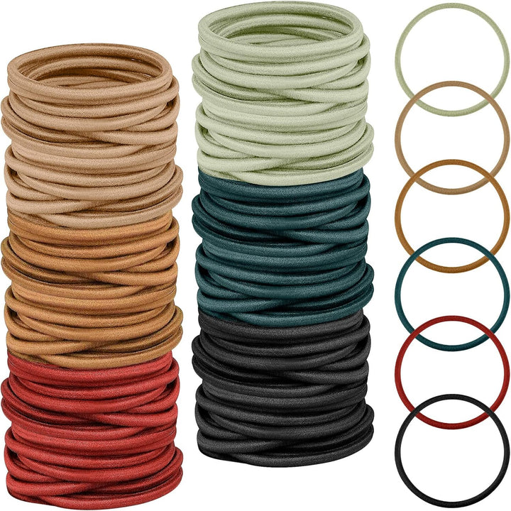 120 PCS Elastic Hair Bands, 2Mm Hair Ties Elastic Bobbles Hairbands Ponytail Holders No Metal Gentle Hair Bands for Women Girls Kids