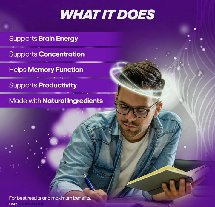 Memo Master Advanced Formula – Brain Health & Cognitive Support – Memory, Focus & Concentration Supplement – Nootropic with Natural Ingredients – 60 Capsules – UK Regulated Food Supplement