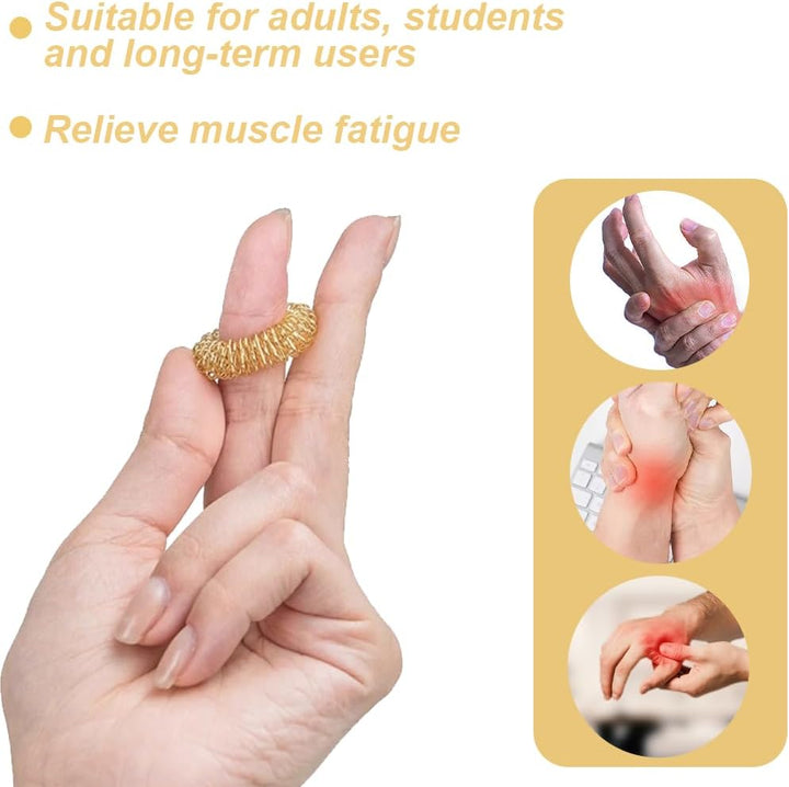 Acupressure Rings - 6 Piece Set, Finger Massage Rings for Teenagers & Adults