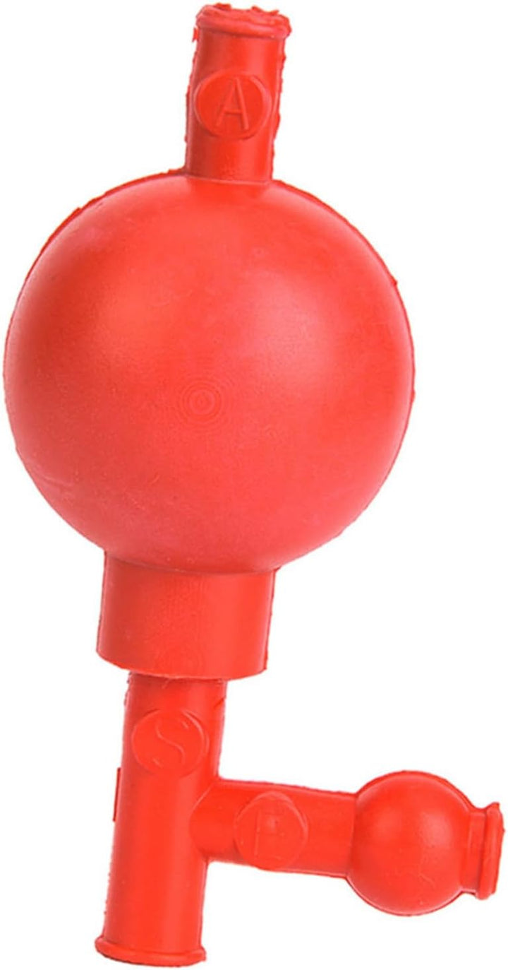 Durable Red Pipette Filler Safe Quantitative Suction Bulb for Laboratory Use with 3 Openings