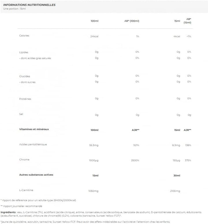 L-Carnitine 35.000 Mg + Chrome Concentrate Orange 500Ml - Carnitine with Chrome in Liquid Form -