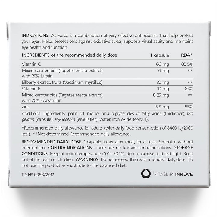 Excellent Vision with 1 Capsule/Day. Concentrated Composition. Multidirectional Action. Liquid Formula for Complete Absorption and Faster Effect. Laboratory Tested. (30 Servings)