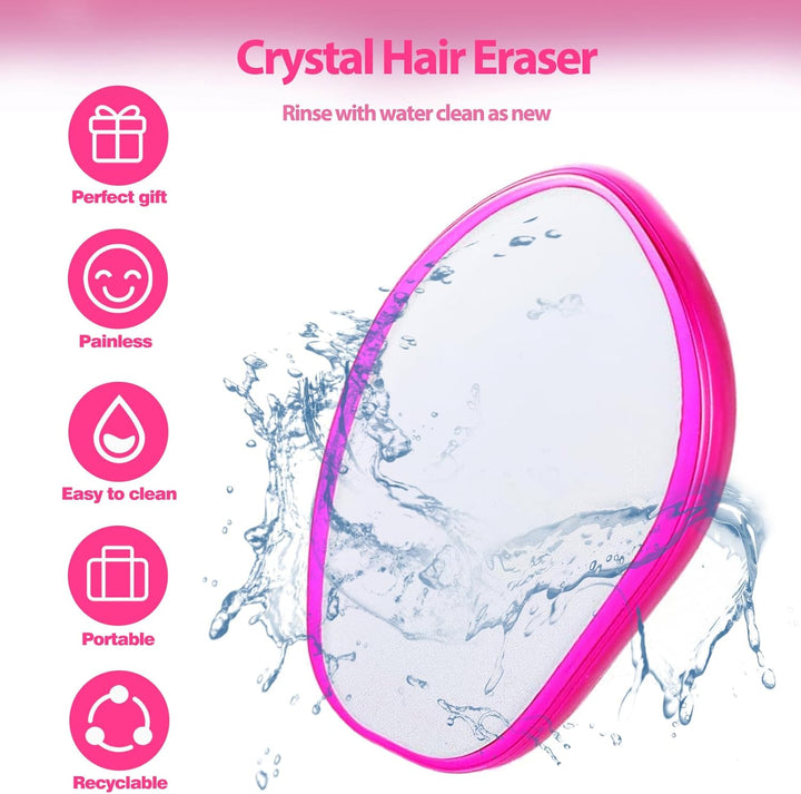 Crystal Hair Eraser,  Magic Crystal Hair Remover Stone, Nano Crystal Painless Exfoliation Hair Removal Tool Men and Women, Fast Easy Magic Crystal Hair Remover, Soft Smooth Silky Skin