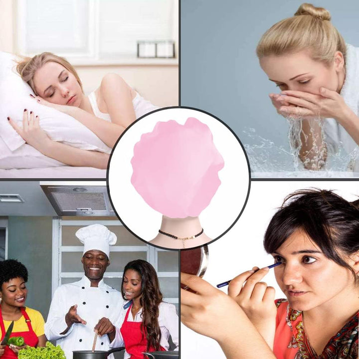 Hair Bonnet for Sleeping, Wide Elastic Band Satin Bonnet Silk Bonnet Shower Cap for Women Girls Makeup Hair Care Elastic Hat Soft Sleep Cap Satin Head Cover for Night Sleep Curly Hair Protection