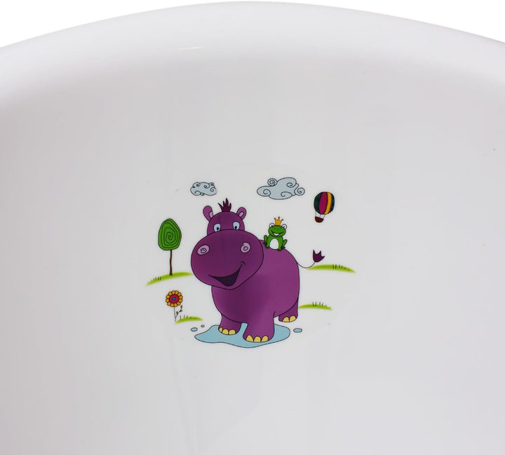 Hippo Ergonomic Baby Bath, from 0 to Approx. 12 Months, 84 Cm, Wiktoria, White