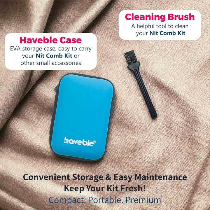 Professional 6-In-1 Nit & Lice Comb Kit | Micro Spiral, Precision & 2× Double-Sided Combs | Brush, Tracker & EVA Case | Reusable, Chemical-Free | for Kids, Adults, Pets (All Hair Types)