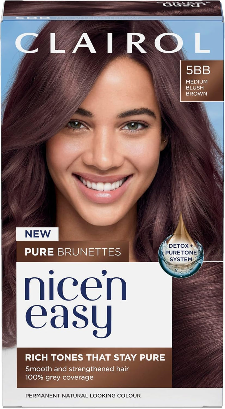 Nice N’ Easy Pure Brunettes Hair Colour | Pure and Rich Brown Tones | Smooth, Natural Hair Colour | with Pre-Colour Serum | 100% Grey Coverage | 6.5PB Lightest Latte Brown| Permanent Hair Dye