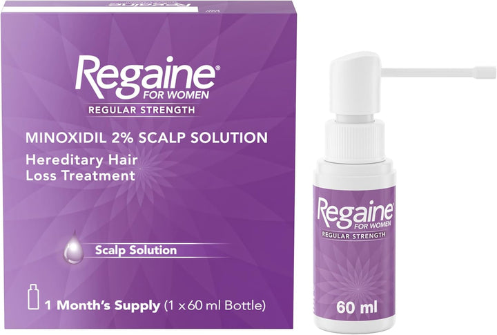 for Women 2% Minoxidil Regular Strength Scalp Solution for Hair Regrowth (1X 60 Ml), Scientifically Proven to Help Stop and Reverse Hereditary Female Hair Loss, Revitalise Hair Follicles