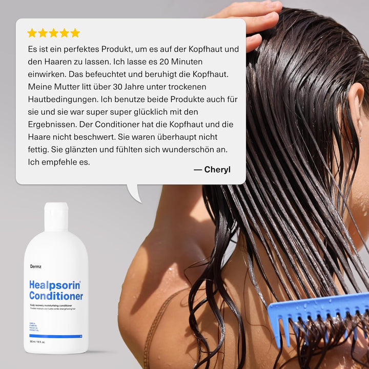 Healpsorin Psoriasis Scalp Treatment Conditioner - Helps Relieve Dandruff, Seborrheic Dermatitis & Psoriasis Symptoms for Shiny, Flake-Free Hair. 500Ml